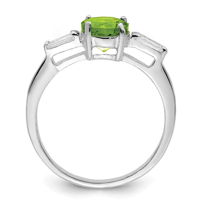 Sterlingsilber Rhodium Peridot & Zirkonia Ring