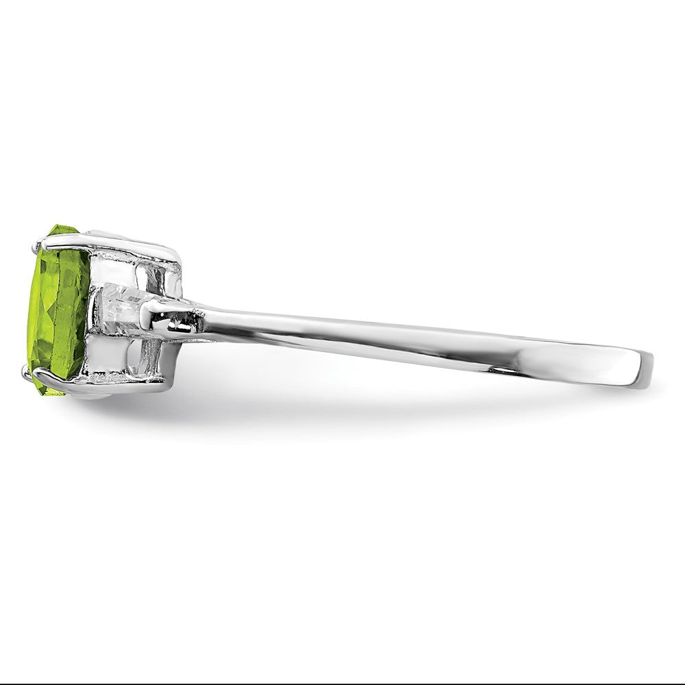 Sterlingsilber Rhodium Peridot & Zirkonia Ring