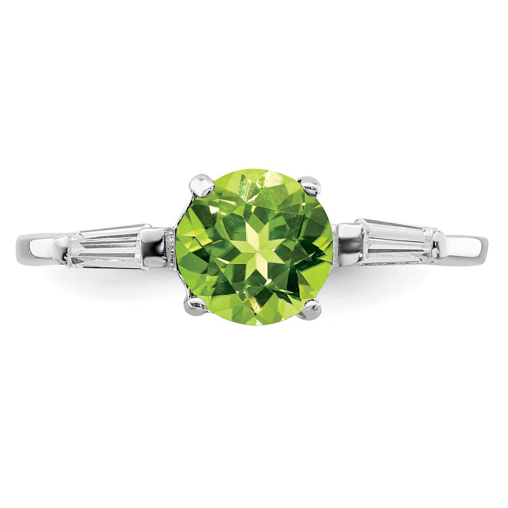 Sterlingsilber Rhodium Peridot & Zirkonia Ring