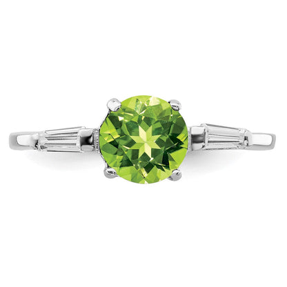 Sterlingsilber Rhodium Peridot & Zirkonia Ring