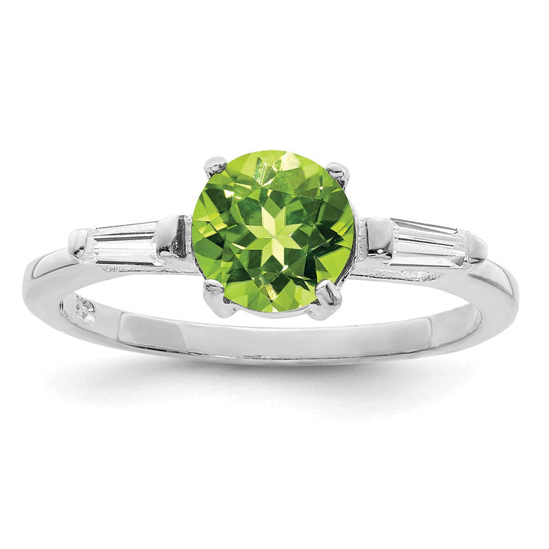 Sterlingsilber Rhodium Peridot & Zirkonia Ring