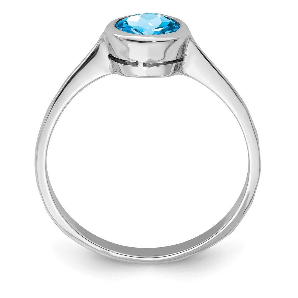 Sterlingsilber Rhodium Blautopas Ring