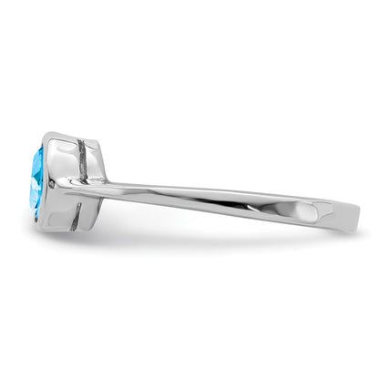 Sterlingsilber Rhodium Blautopas Ring