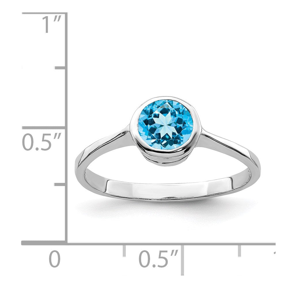 Sterlingsilber Rhodium Blautopas Ring