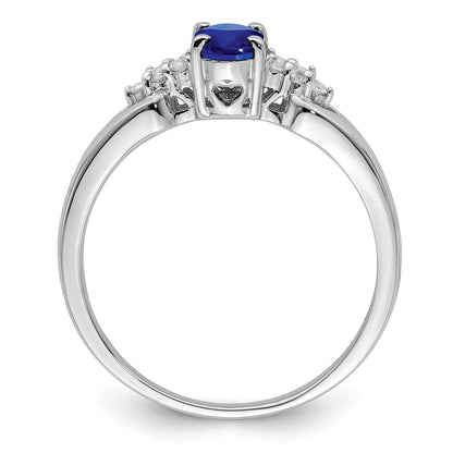 Sterlingsilber Rhodiniert Blau und Weiß Saphir Ring