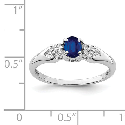 Sterlingsilber Rhodiniert Blau und Weiß Saphir Ring