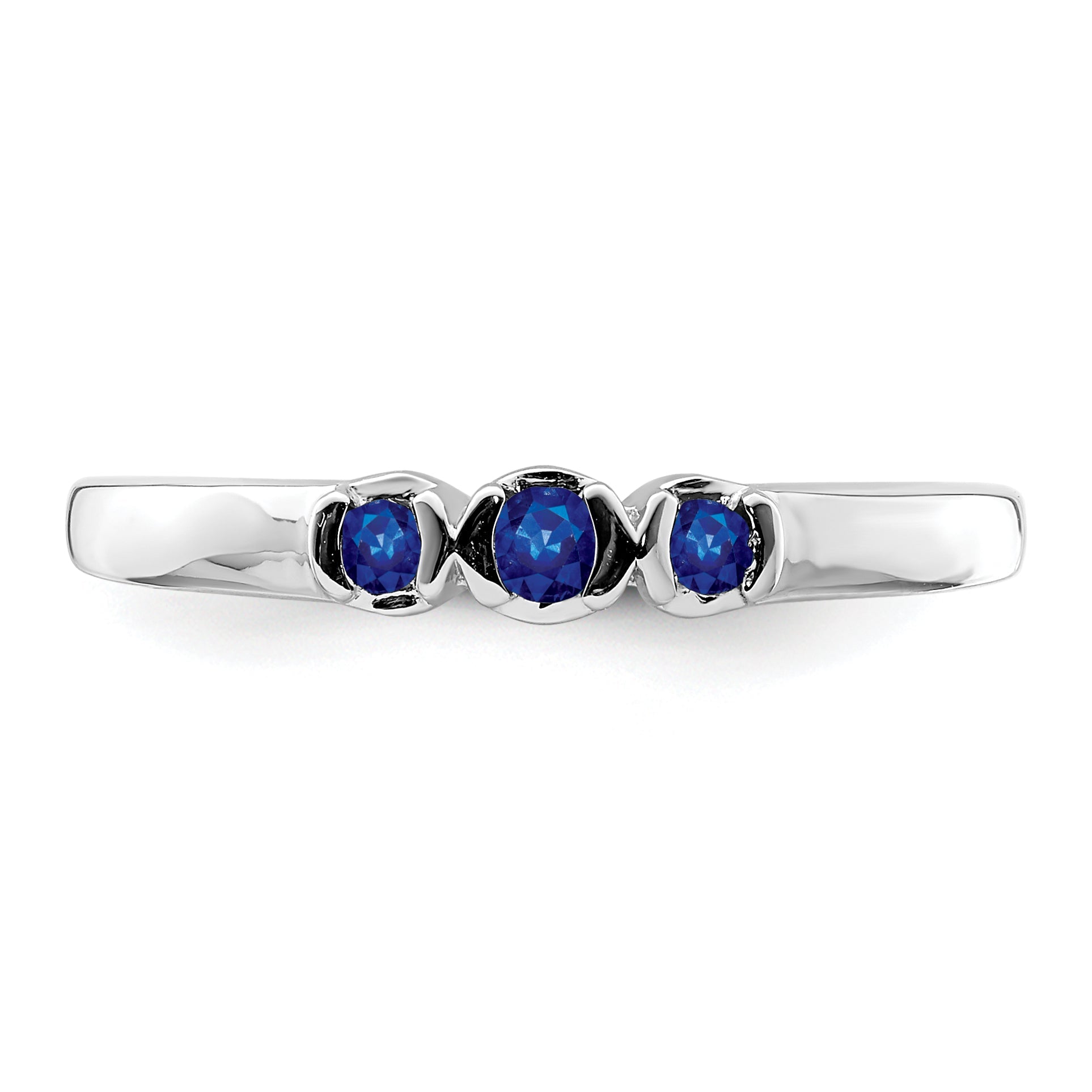 Sterlingsilber Rhodiniert Poliert Saphir Ring