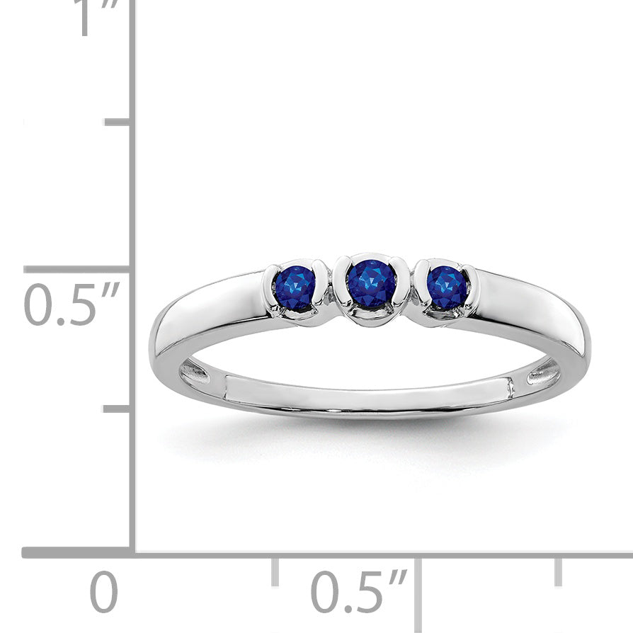 Sterlingsilber Rhodiniert Poliert Saphir Ring