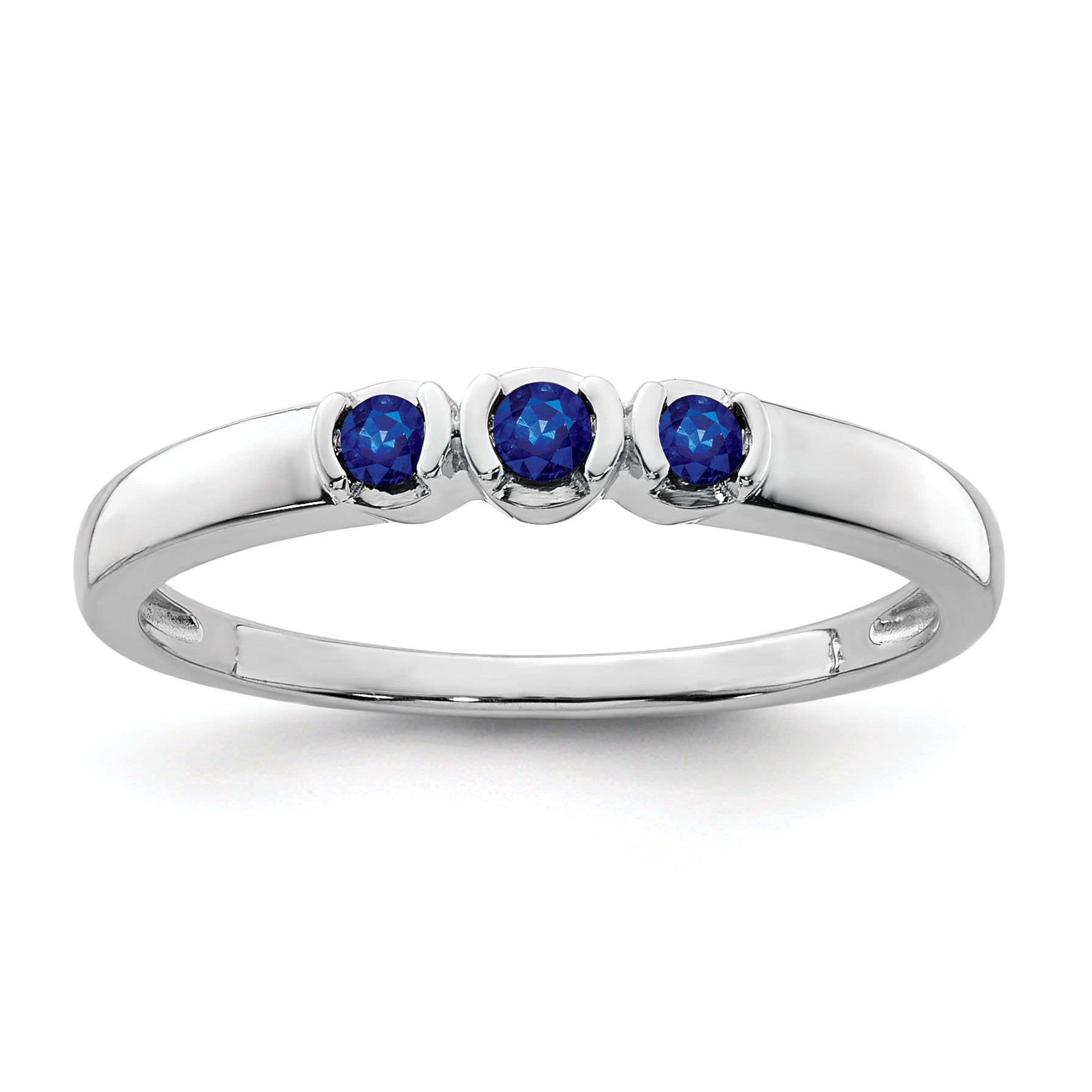 Sterlingsilber Rhodiniert Poliert Saphir Ring