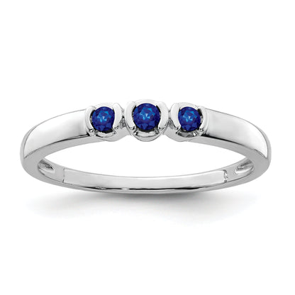 Sterlingsilber Rhodiniert Poliert Saphir Ring