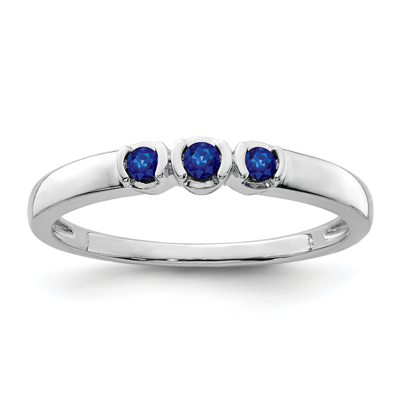 Sterlingsilber Rhodiniert Poliert Saphir Ring