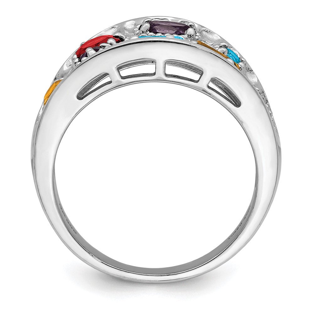 Sterlingsilber Rhodium Plt Amethyst/citrine/ Blautopas /garnet/peridot Ring