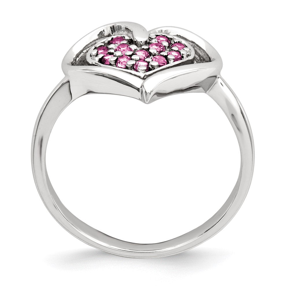 Sterlingsilber & Rhodolith Granat Herz Ring