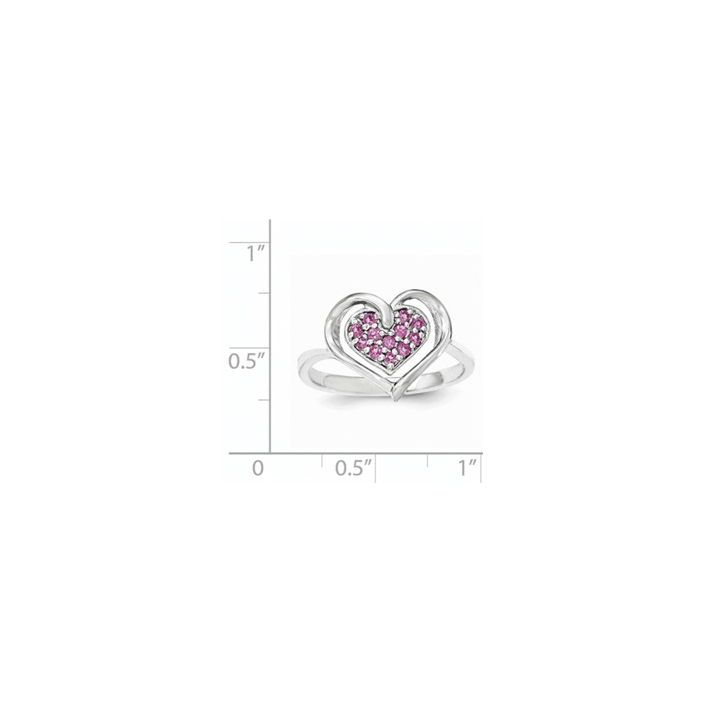 Sterlingsilber & Rhodolith Granat Herz Ring