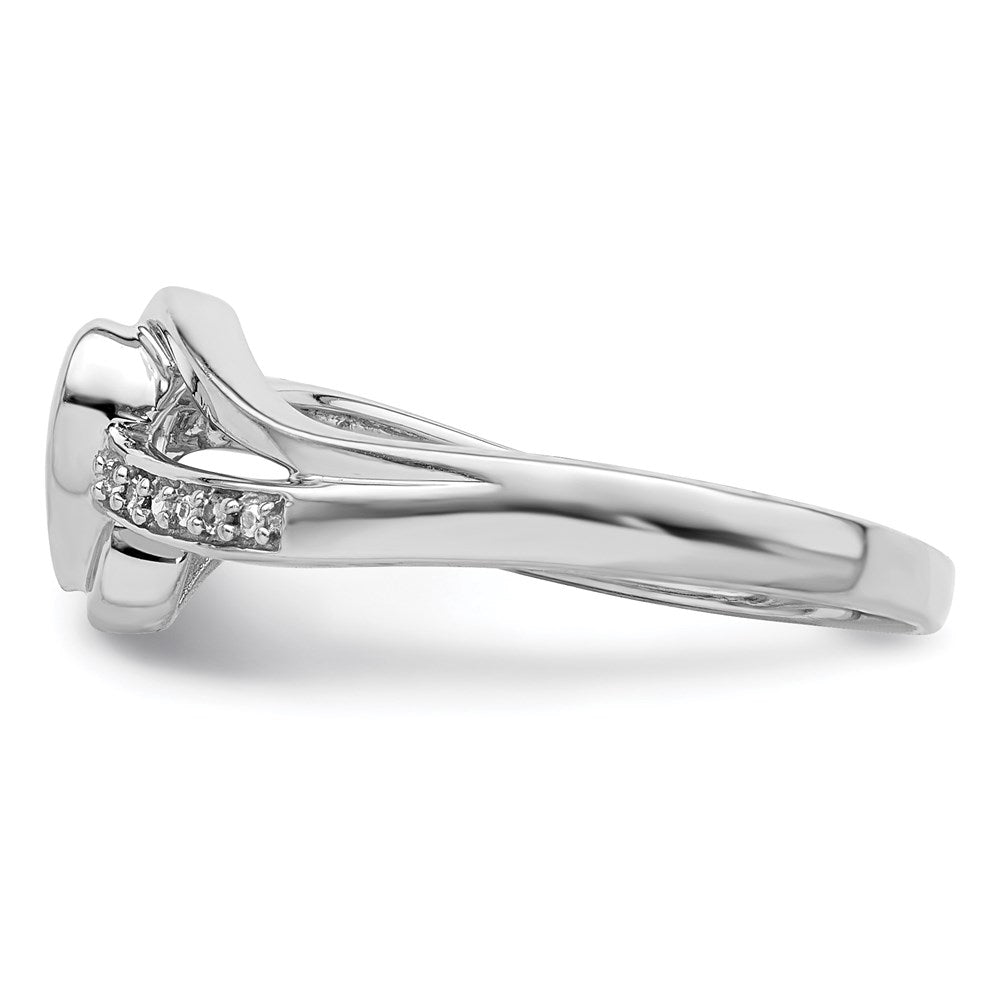Sterlingsilber Rhodiniert Diamant Herz Ring