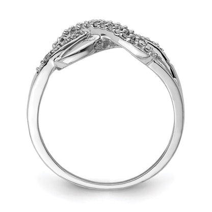 Sterlingsilber Rhodiniert Diamant Unendlichkeit Ring