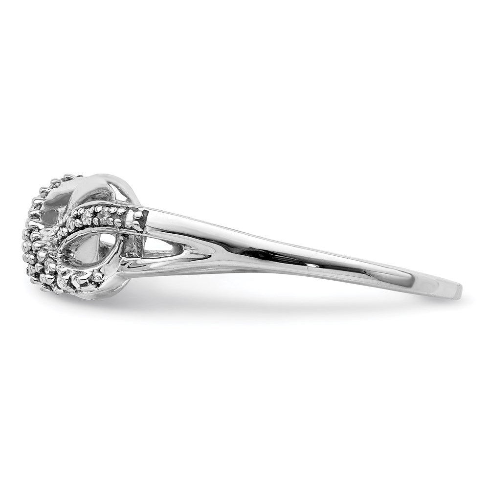 Sterlingsilber Rhodiniert Diamant Unendlichkeit Ring
