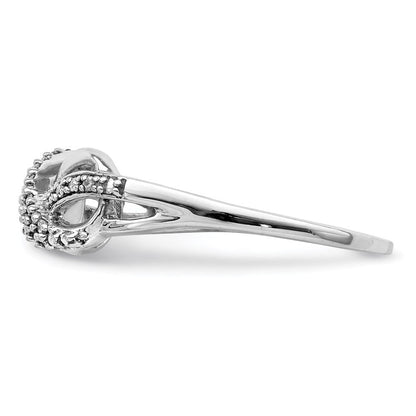 Sterlingsilber Rhodiniert Diamant Unendlichkeit Ring