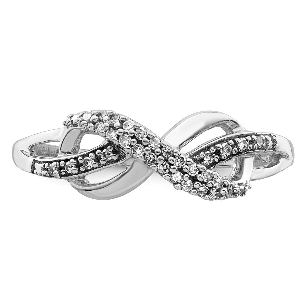 Sterlingsilber Rhodiniert Diamant Unendlichkeit Ring