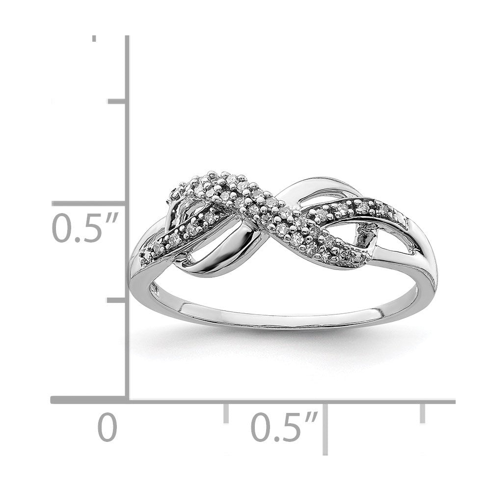 Sterlingsilber Rhodiniert Diamant Unendlichkeit Ring