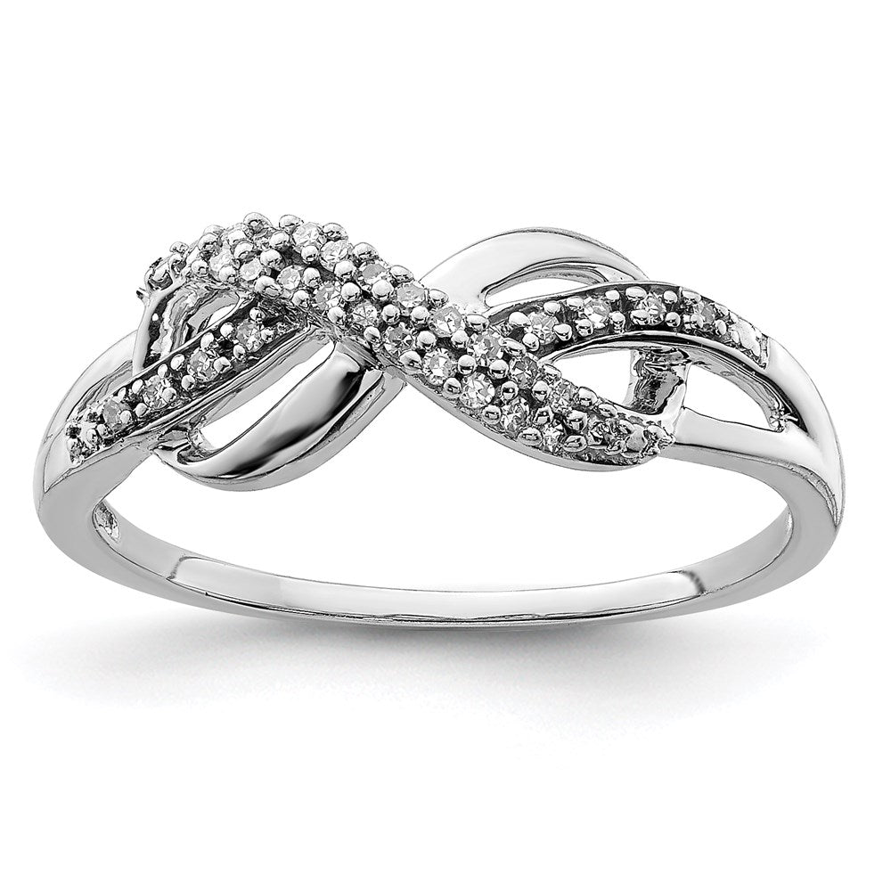 Sterlingsilber Rhodiniert Diamant Unendlichkeit Ring