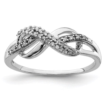 Sterlingsilber Rhodiniert Diamant Unendlichkeit Ring
