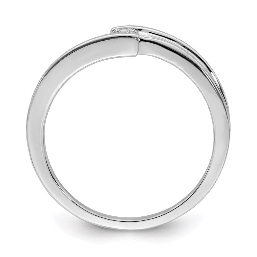 Sterlingsilber Rhodiniert Poliert Diamant Ring