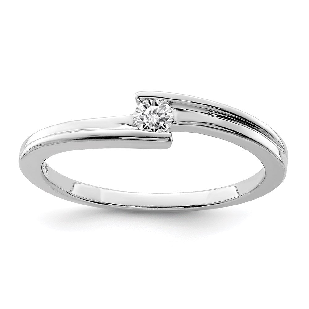 Sterlingsilber Rhodiniert Poliert Diamant Ring