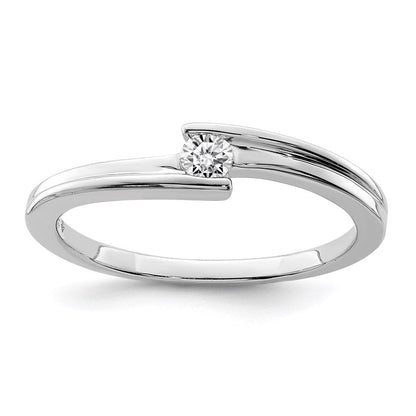 Sterlingsilber Rhodiniert Poliert Diamant Ring