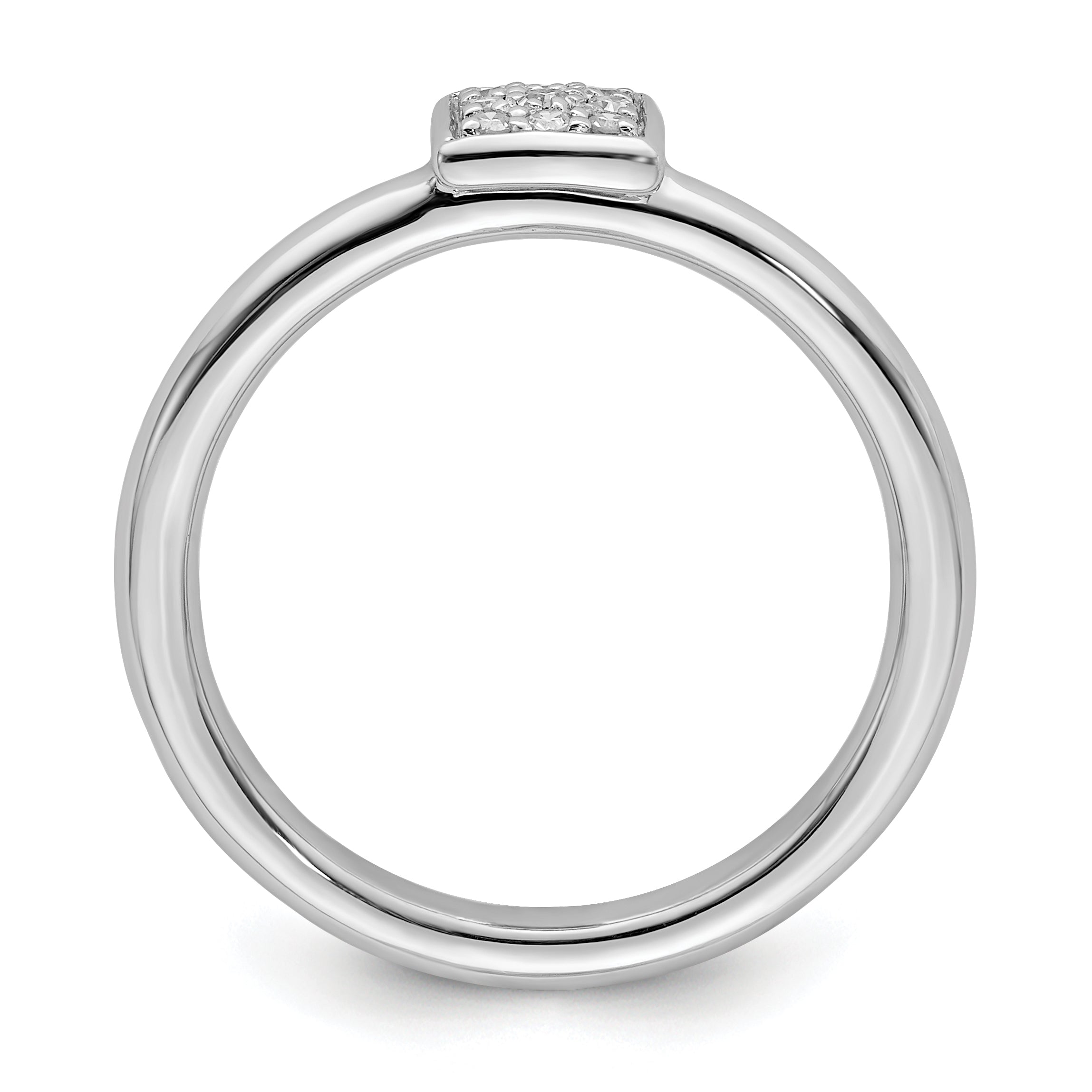 Sterlingsilber Rhodiniert Diamant Ring