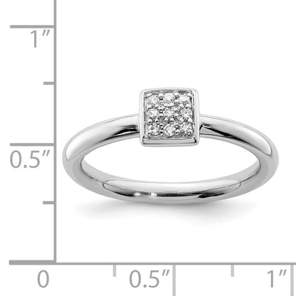 Sterlingsilber Rhodiniert Diamant Ring