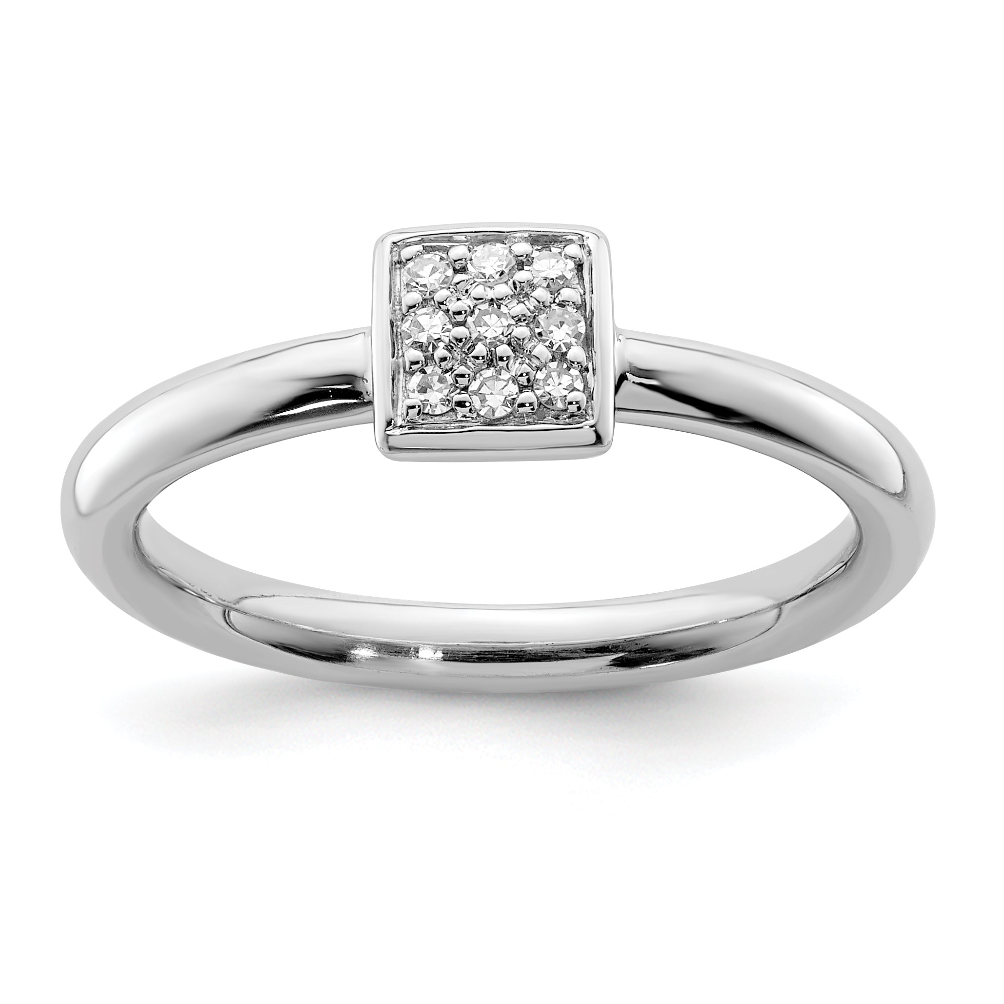 Sterlingsilber Rhodiniert Diamant Ring