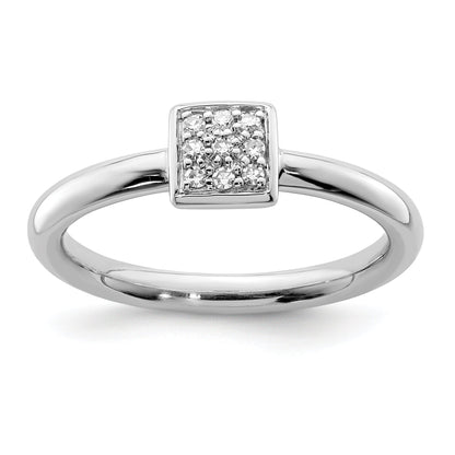 Sterlingsilber Rhodiniert Diamant Ring