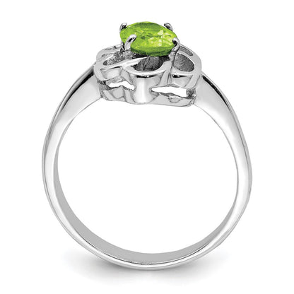 Sterlingsilber Rhodium Peridot Ring