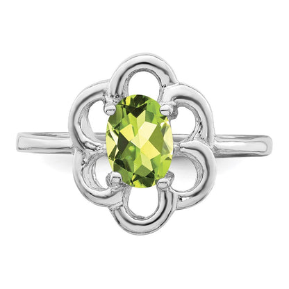 Sterlingsilber Rhodium Peridot Ring