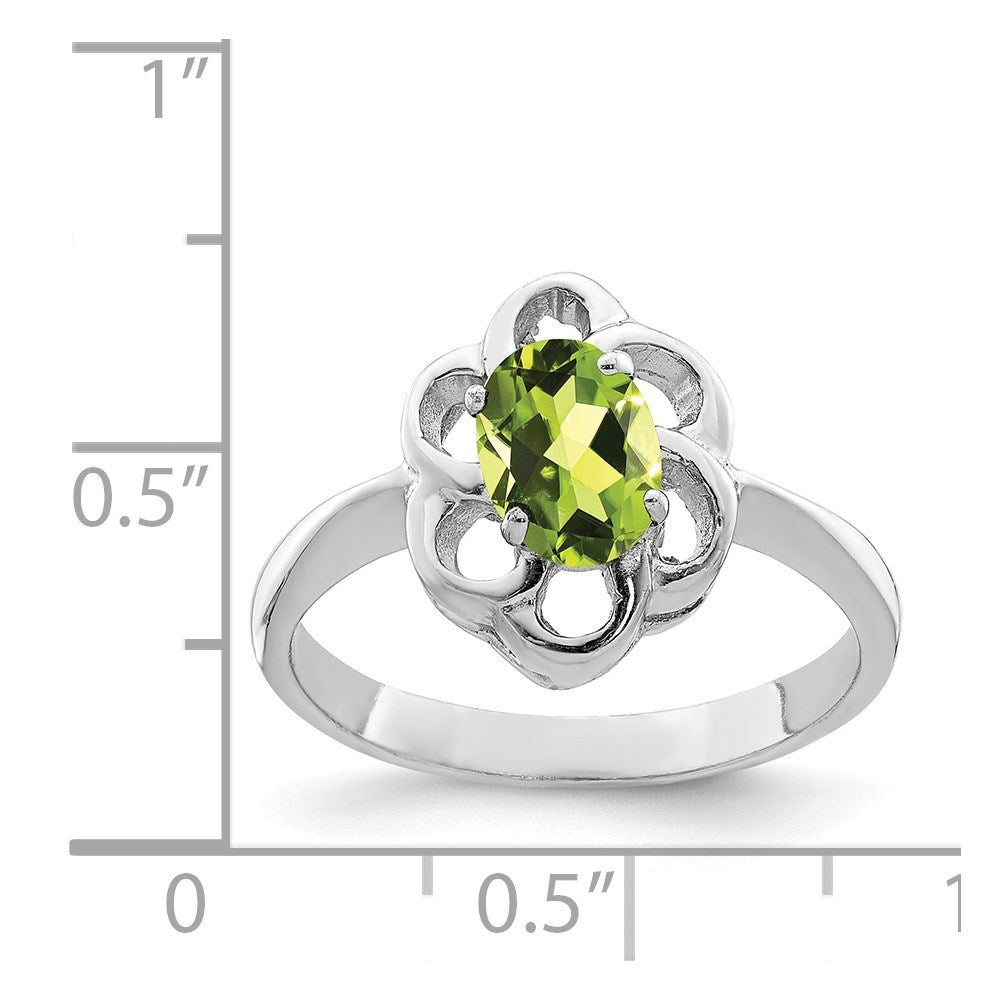 Sterlingsilber Rhodium Peridot Ring