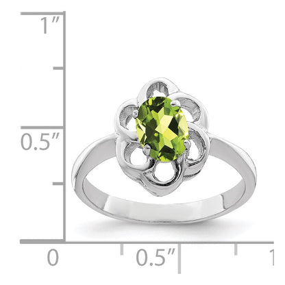 Sterlingsilber Rhodium Peridot Ring
