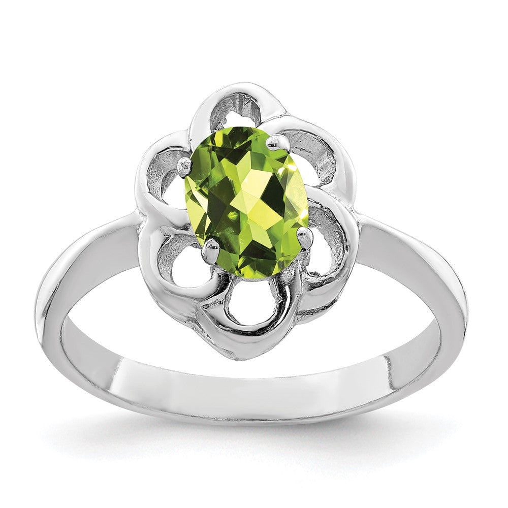 Sterlingsilber Rhodium Peridot Ring