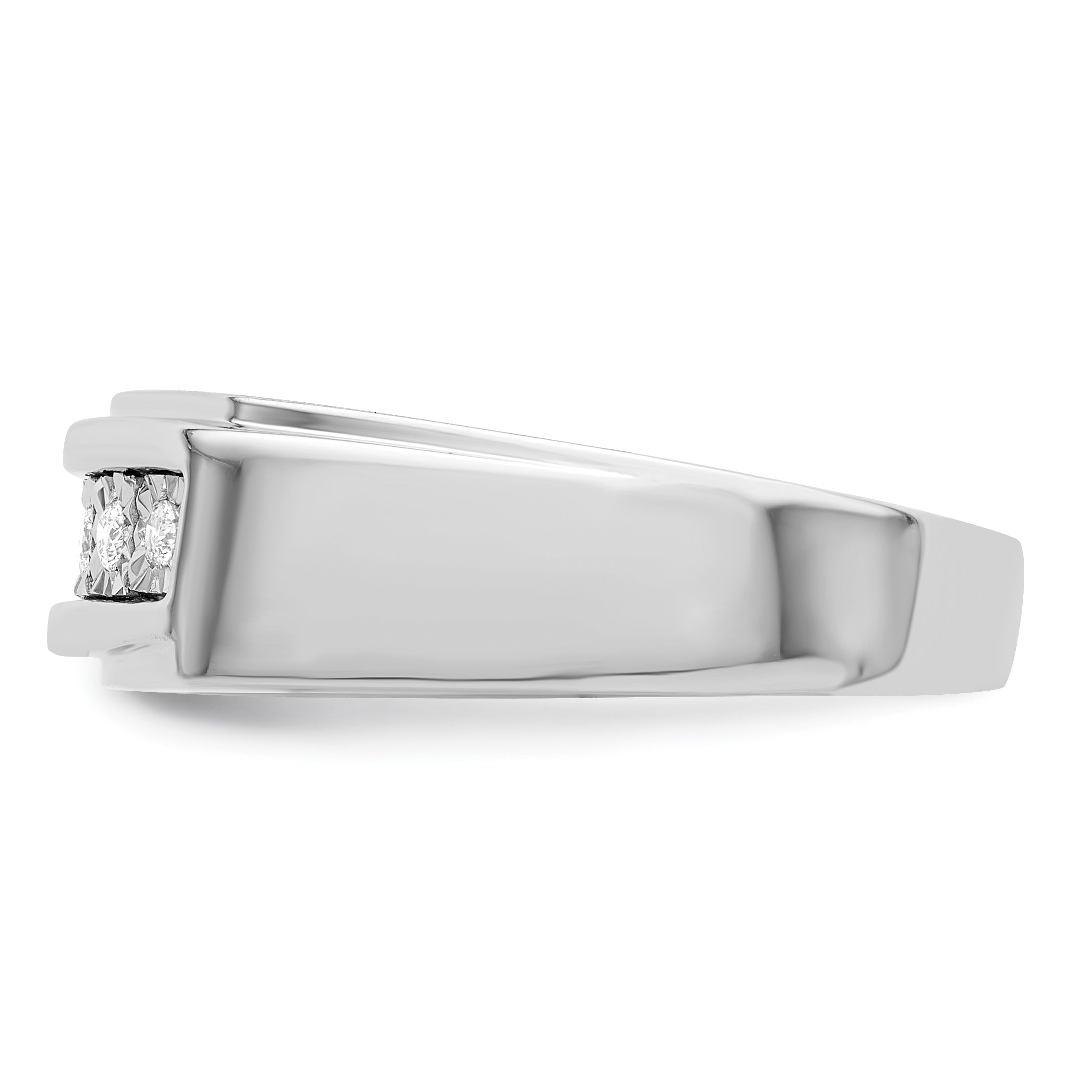 Sterlingsilber Rhodiniert Herren Poliert Diamant Ring