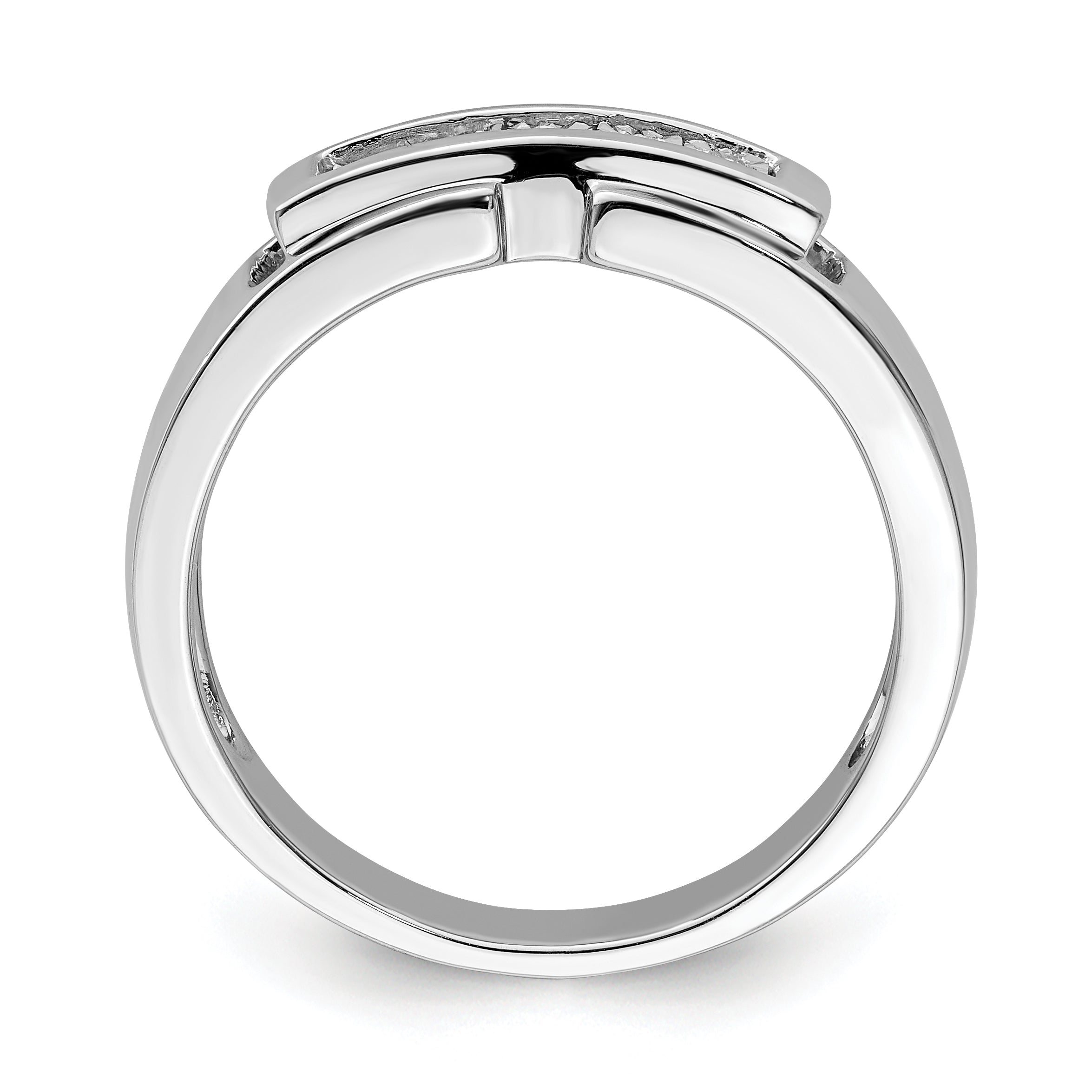 Sterlingsilber Rhodiniert Herren Poliert Diamant Ring
