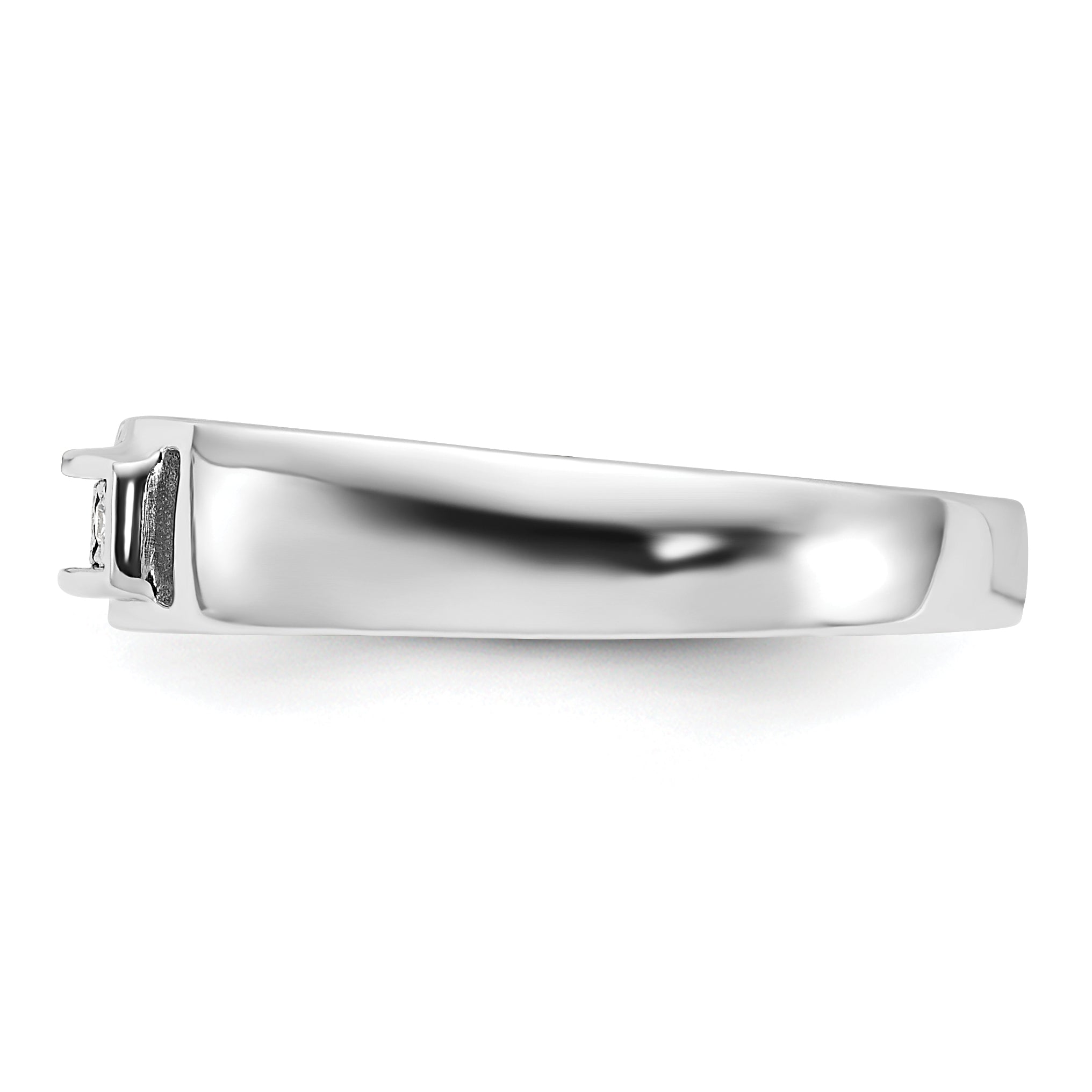Sterlingsilber Rhodiniert Herren Poliert Diamant Ring