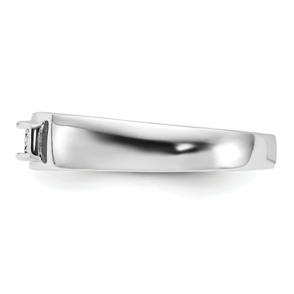 Sterlingsilber Rhodiniert Herren Poliert Diamant Ring