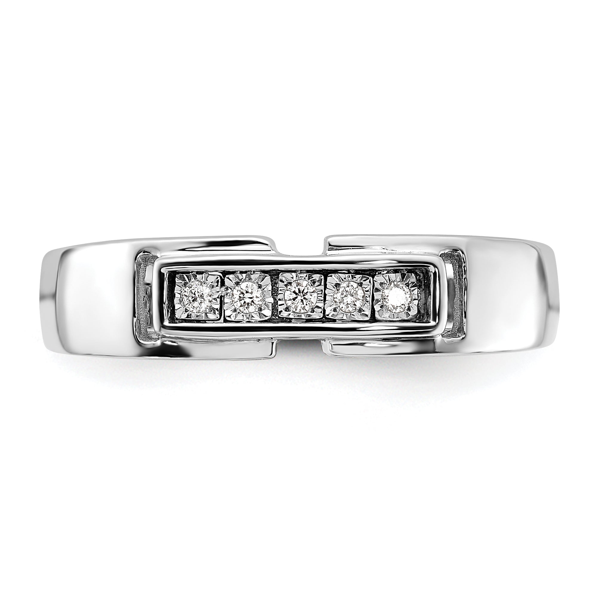 Sterlingsilber Rhodiniert Herren Poliert Diamant Ring