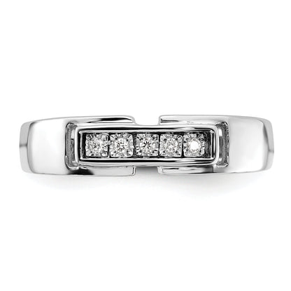 Sterlingsilber Rhodiniert Herren Poliert Diamant Ring
