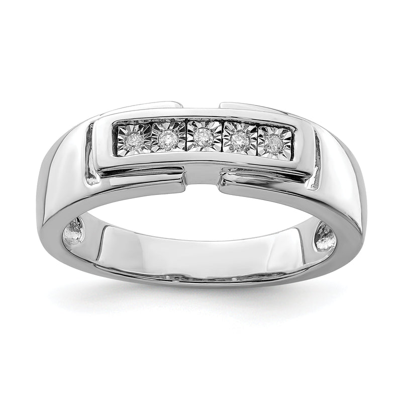 Sterlingsilber Rhodiniert Herren Poliert Diamant Ring