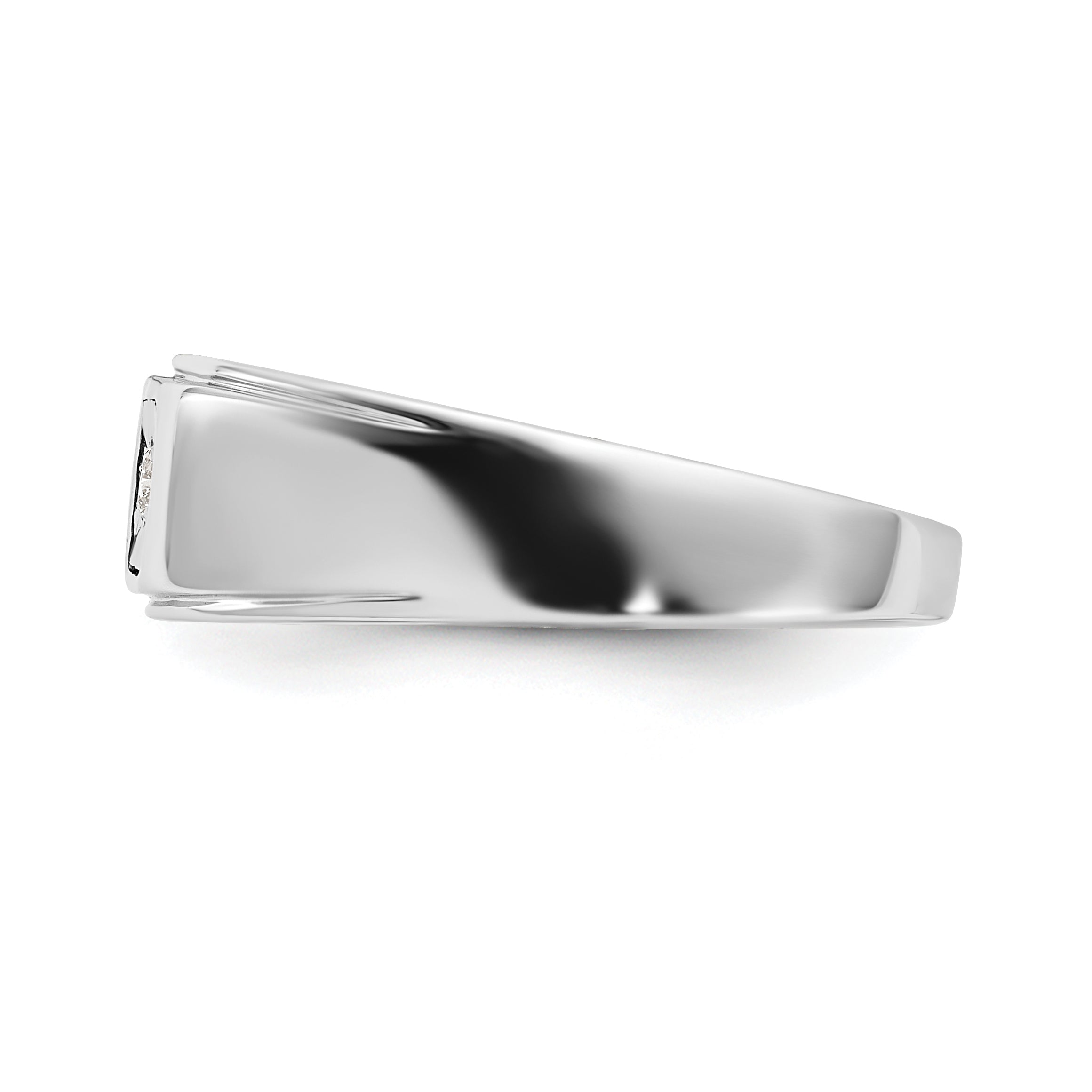 Sterlingsilber Rhodiniert Herren Poliert Diamant Ring