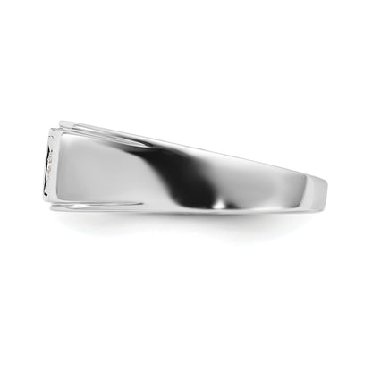Sterlingsilber Rhodiniert Herren Poliert Diamant Ring
