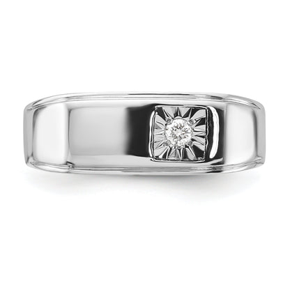 Sterlingsilber Rhodiniert Herren Poliert Diamant Ring