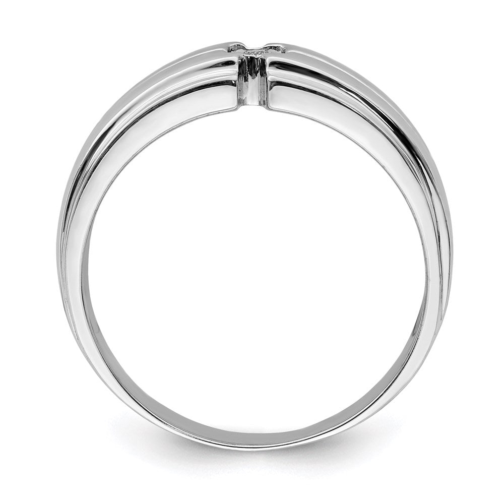 Sterlingsilber Rhodiniert Herren Poliert Diamant Ring