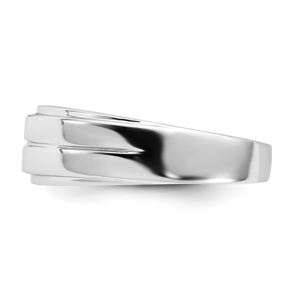 Sterlingsilber Rhodiniert Herren Poliert Diamant Ring